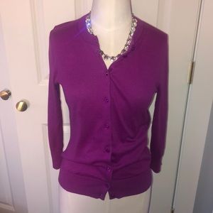 J Crew Fuchsia Clare Cardigan